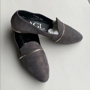 AGL Women’s Smoking Slipper - Gray Suede